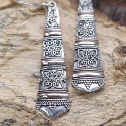 Alternative view of Silver & Gold Earring - Tribal Drops