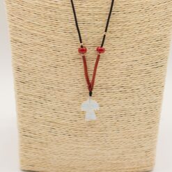 Alternative view of Cord Necklace Gemstone Pendant - Opalite Angel