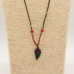 Alternative view of Cord Necklace Gemstone Pendant - Morganite Angel Wing