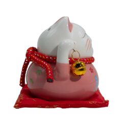 Alternative view of Ceramic Money Cat Bank - Pink on Cushion