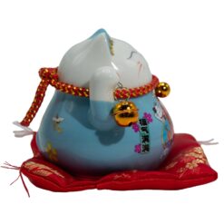 Alternative view of Ceramic Money Cat Moving Hand  - Blue on Cushion