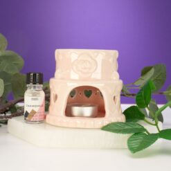 Alternative view of Ceramic Cake Oil Burner - Hearts - Pink