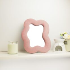 Alternative view of Soft Squiggly Mirror – Square Pebble – Rose Blush